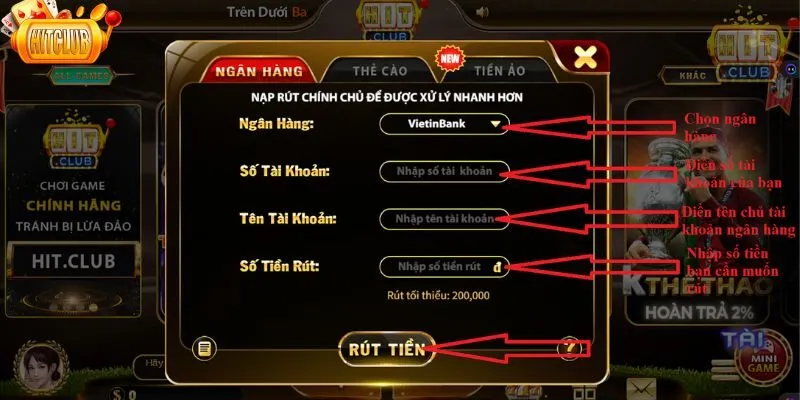 Thao tác thanh toán tại cổng game thông qua ngân hàng khá tiện lợi